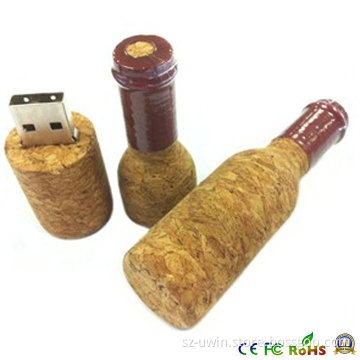 8GB Custom Cork Wooden Wine Bottle USB Flash Drive